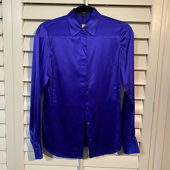 Ann Taylor Tops - NWT Blue silk blouse Sz 4